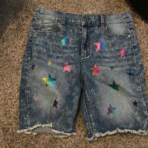 Jordache holographic star shorts